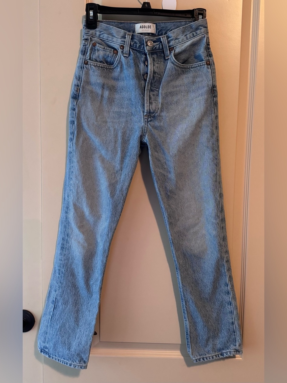 AGOLDE double pocket riley jeans 100% cotton button fly made in USA